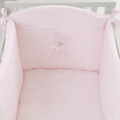 Completo Piumone Lettino Sfilabile Nanan Coccolo 4pz Rosa