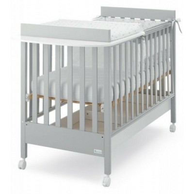 Lettino Azzurra Design Homi Baby Space Grigio con Piano Fasciatoio Bianco Grigio