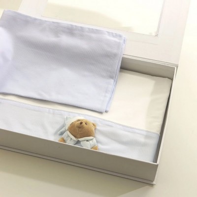 Set Lenzuola Lettino Nanan Puccio "Sei la mia stella" Azzurro