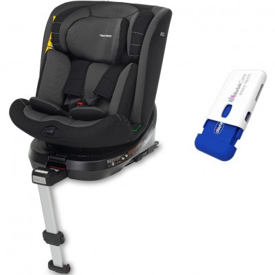 Seggiolino Auto Foppapedretti Girevole a 360 Iturn i-Size da 40-150 cm Black + Dispositivo Antiabbandono OMAGGIO
