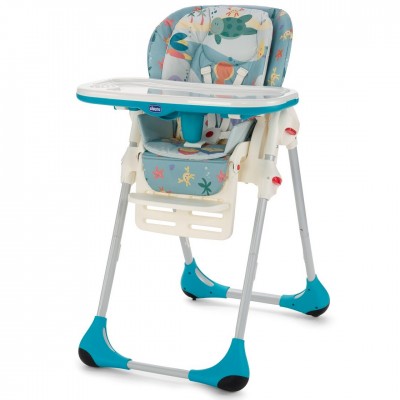Chicco Polly - Trona 2 En 1 Para Niños De 6 Meses A 3 Años Compacta 10 Kg Color Azul