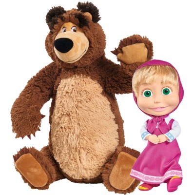Set Peluche Simba Orso e Masha 23 e 43 cm