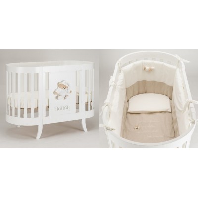 Lettino Ovale Nanan Tato con Materasso e Cuscino + Completo Piumone