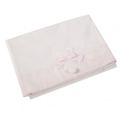 Set Lenzuola Nanan per Lettino 3pz Fiocco Rosa