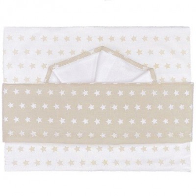 Set Lenzuola Andy & Helen per Maxi Culla Ricamato F1 Stelle Beige