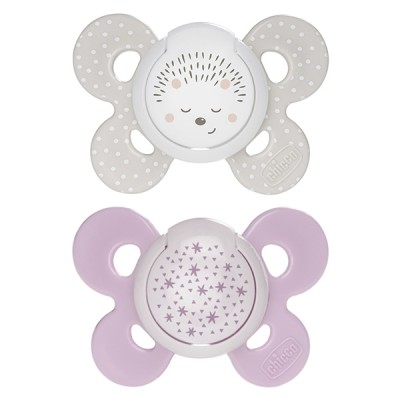 Chicco Physio Comfort Night Chupete Silicona 2pcs Beige Lila 16-36m
