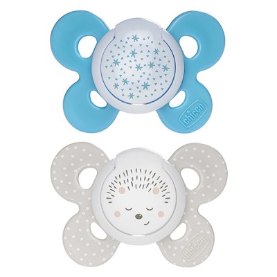 Chicco Physio Comfort Night Chupete Silicona 2pcs Azul Claro Beige16-36m