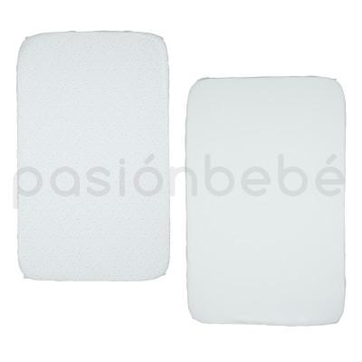 CHICCO ZIP & GO SET DE 2 SÁBANAS BAJERAS COLOR GRIS CLARO EN Chicco Zip & Go Set de 2 sábanas bajeras, color gris claro