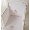 Completo Piumone Lettino Sfilabile Nanan Puccio Star Rosa 4pz