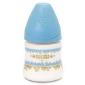 Biberon Suavinex 150ml Silicone Flusso Lento +0m Couture Blu