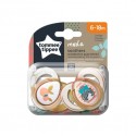 Tommee Tippee Set 02 Succhietti Moda 6-18 mesi in silicone Rosa decorato