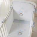 Completo Piumone Lettino Sfilabile Nanan Puccio Star Azzurro 4pz