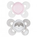 Succhietto Chicco Physio Comfort Silicone 2pz Bianco Beige 0-6m 