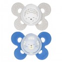 Chicco Physio Comfort Night Chupete Silicona 2pcs Beige Azul 16-36m