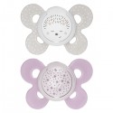Chicco Physio Comfort Night Chupete Silicona 2pcs Beige Lila 16-36m