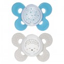 Chicco Physio Comfort Night Chupete Silicona 2pcs Azul Claro Beige16-36m