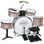Batteria Metallizzata Bontempi 6 Elementi con Sgabello e Bacchette Beige