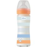 Biberon Benessere Chicco 240ml Vetro Flusso Lento Orange Boy