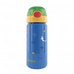 Taza a presión con pajita suave y diseño de surf - 540 ml - azul claro -