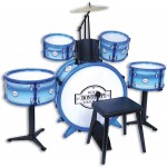 Batteria Metallizzata Bontempi 6 Elementi con Sgabello e Bacchette Blu