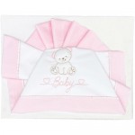 Set Lenzuola Andy & Helen per Lettino Ricamato D08 3 pz Rosa