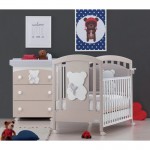 Set Azzurra Design Funky Avana Lettino + Cassettiera Fasciatoio + Completo Piumone + Materasso e Cuscino