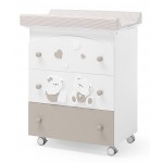 Cassettiera Fasciatoio Erbesi Mirtillo Bianco