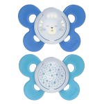 Chicco Physio Comfort Night Chupete Silicona 2pcs Azul Celeste 16-36m