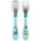 Set Posatine Chicco Metal Cutlery in Acciaio Inox 18M+ Azzurro