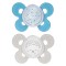 Chicco Physio Comfort Night Chupete Silicona 2pcs Azul Claro Beige16-36m