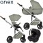Trio Anex Eli Excite (Capazo,Chasis,Asiento Silla de Paseo ,Silla de Coche Cosmo y Adaptadores para Grupo 0+)