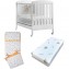 Kit Lettino Kiby Armonia Bianco + Completo Piumone Foppapedretti + Materasso Kiby
