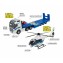 Camion con Rimorchio Elicottero Polizia Majorette Volvo Truck + Airbus Police Helicopter