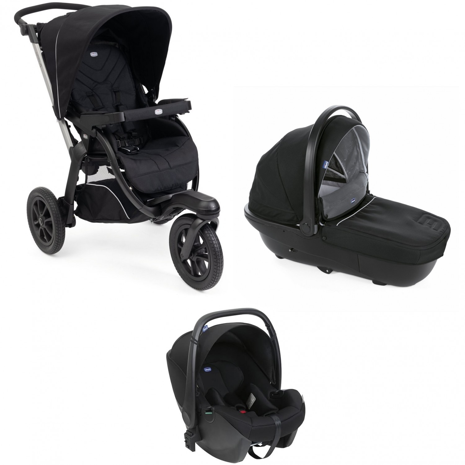 Chicco Trio Activ3 Con 3 Ruedas Beige Oscuro + Silla De Coche Kory Essential i-Size
